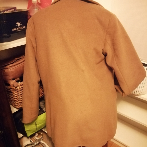 Ladies medium wool & cashmere brown coat - Picture 2 of 5